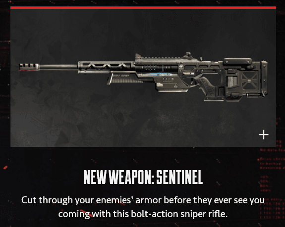 Nouveau sniper Apex Legends saison 4 Sentinelle