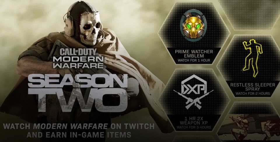 Modern Warfare Saison 2 Twitch Prime récompenses