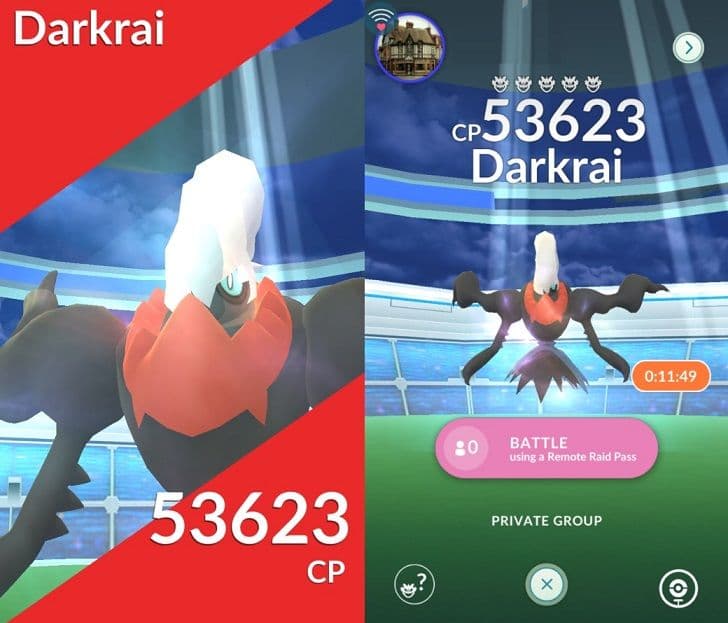 Pokémon Go Darkrai raid Niantic