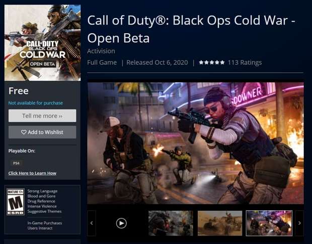 Comment télécharger en avance la bêta de Black Ops Cold War sur PS4