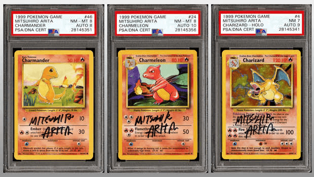 cartes Pokémon PSA salamèche Reptincel Dracaufeu