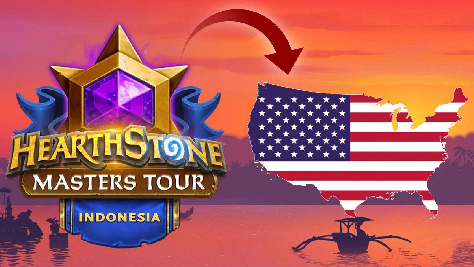 Logo des Hearthstone Masters Tour, carte des États Unis