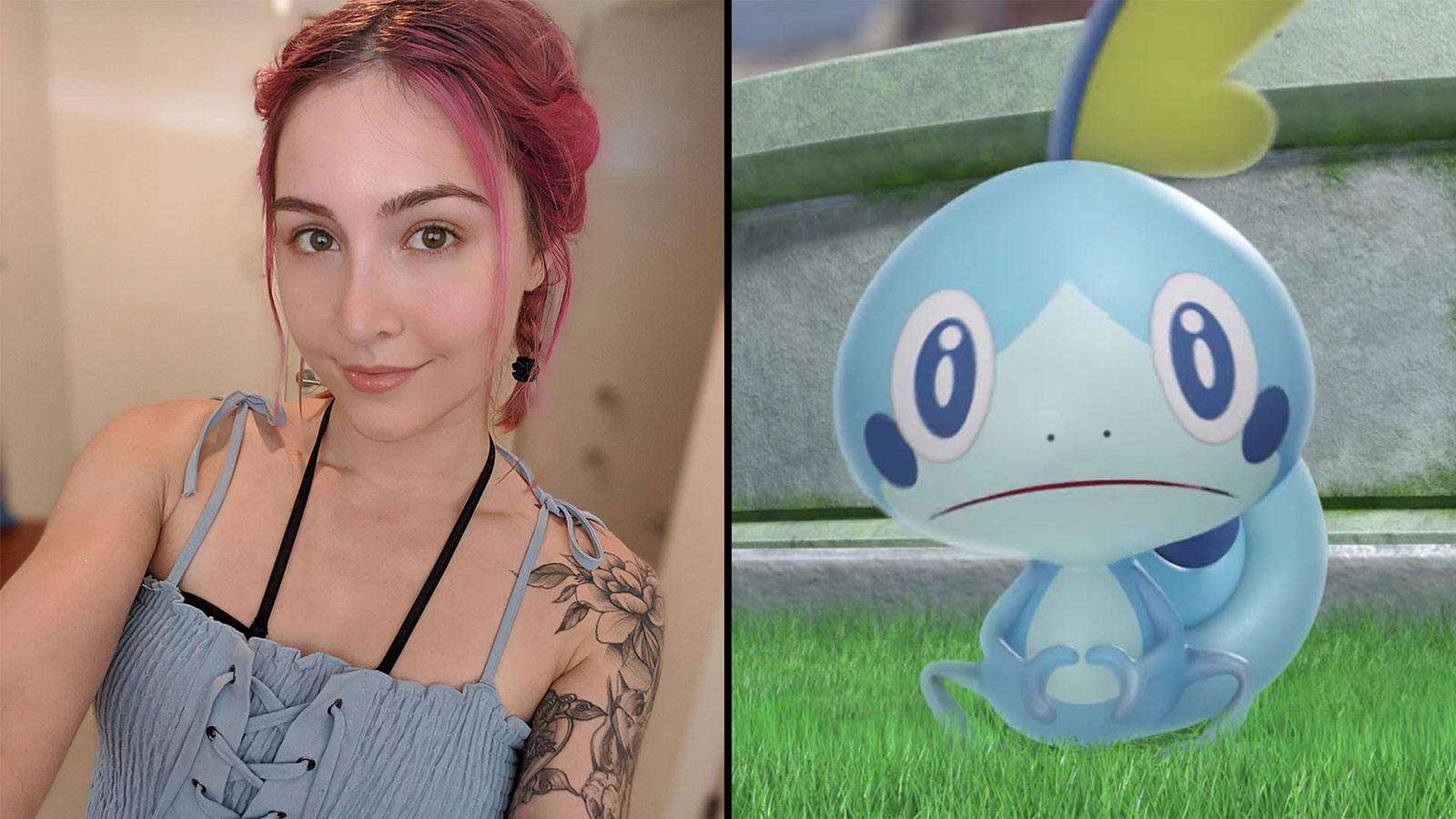 La cosplayeuse Luxlo et le Pokémon Larméléon