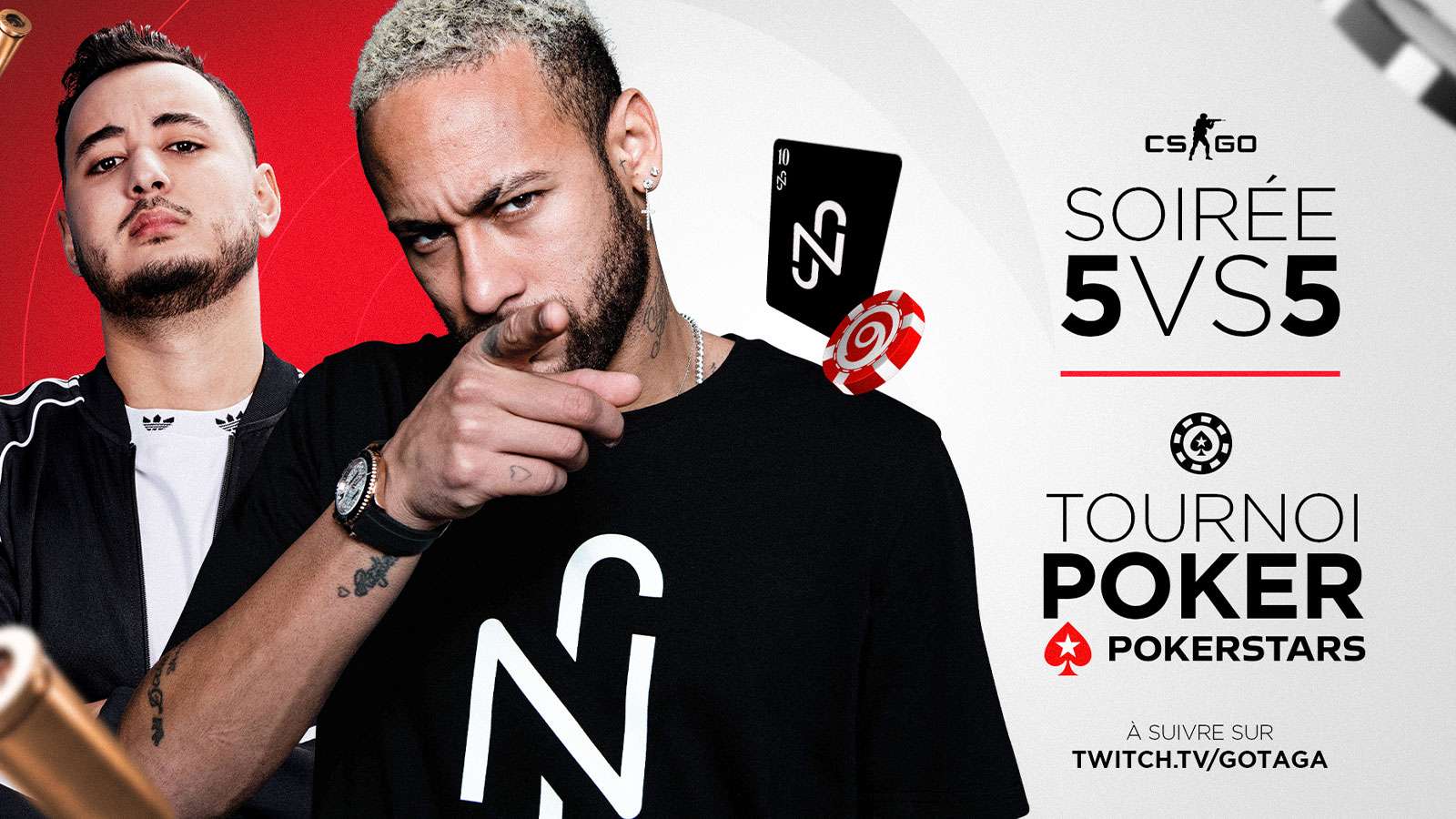 Gotaga va se lancer dans un tournoi de Poker avec Neymar