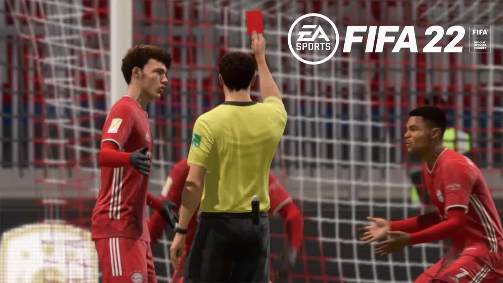 FIFA 22 arbitres bug carton rouge