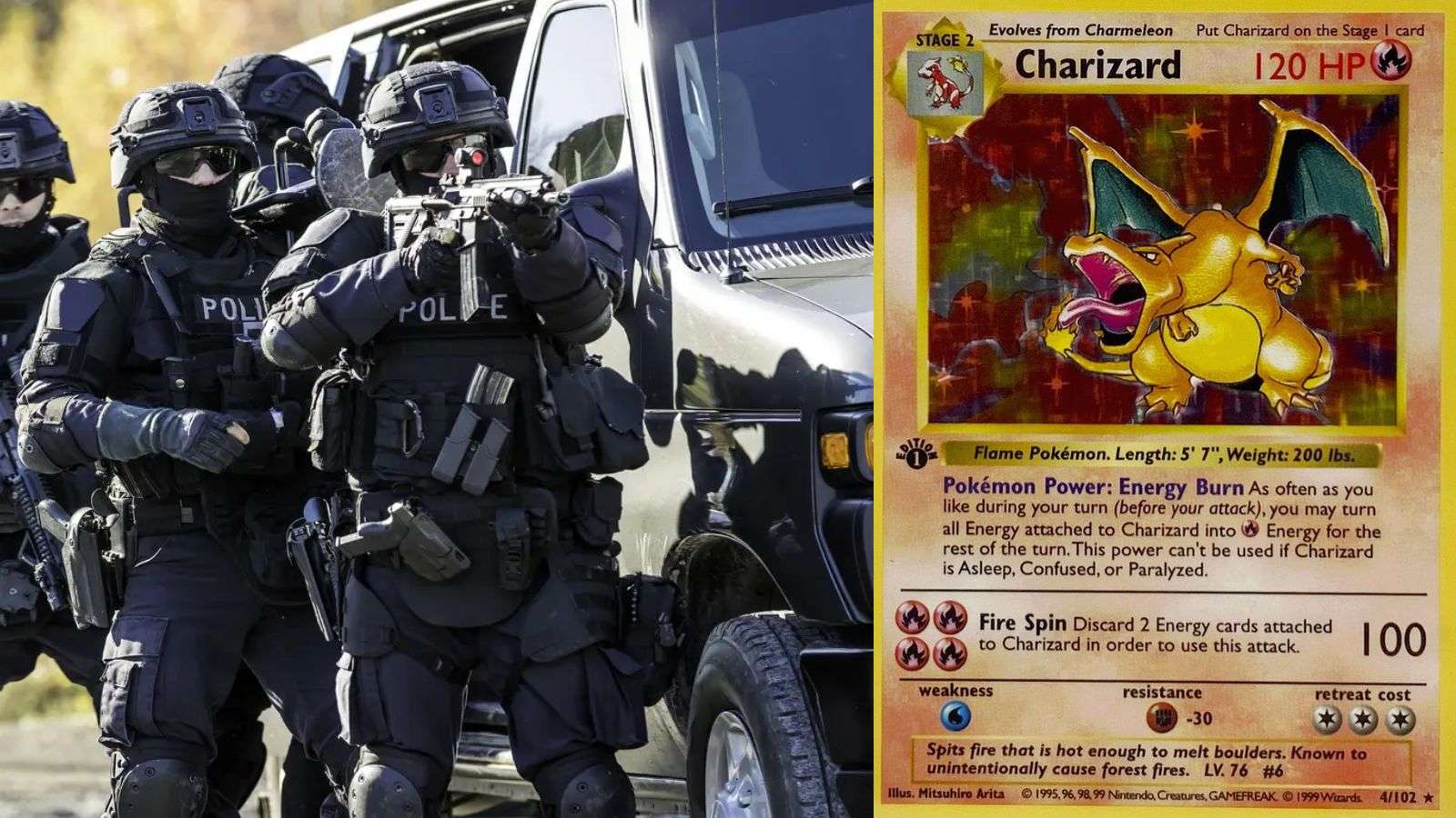 Des policiers en mission saisissent des cartes Pokémon