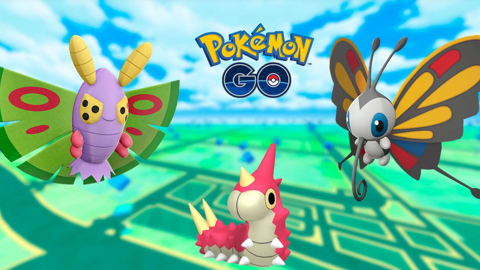 Chenipotte et ses deux évolutions finales sur Pokémon Go