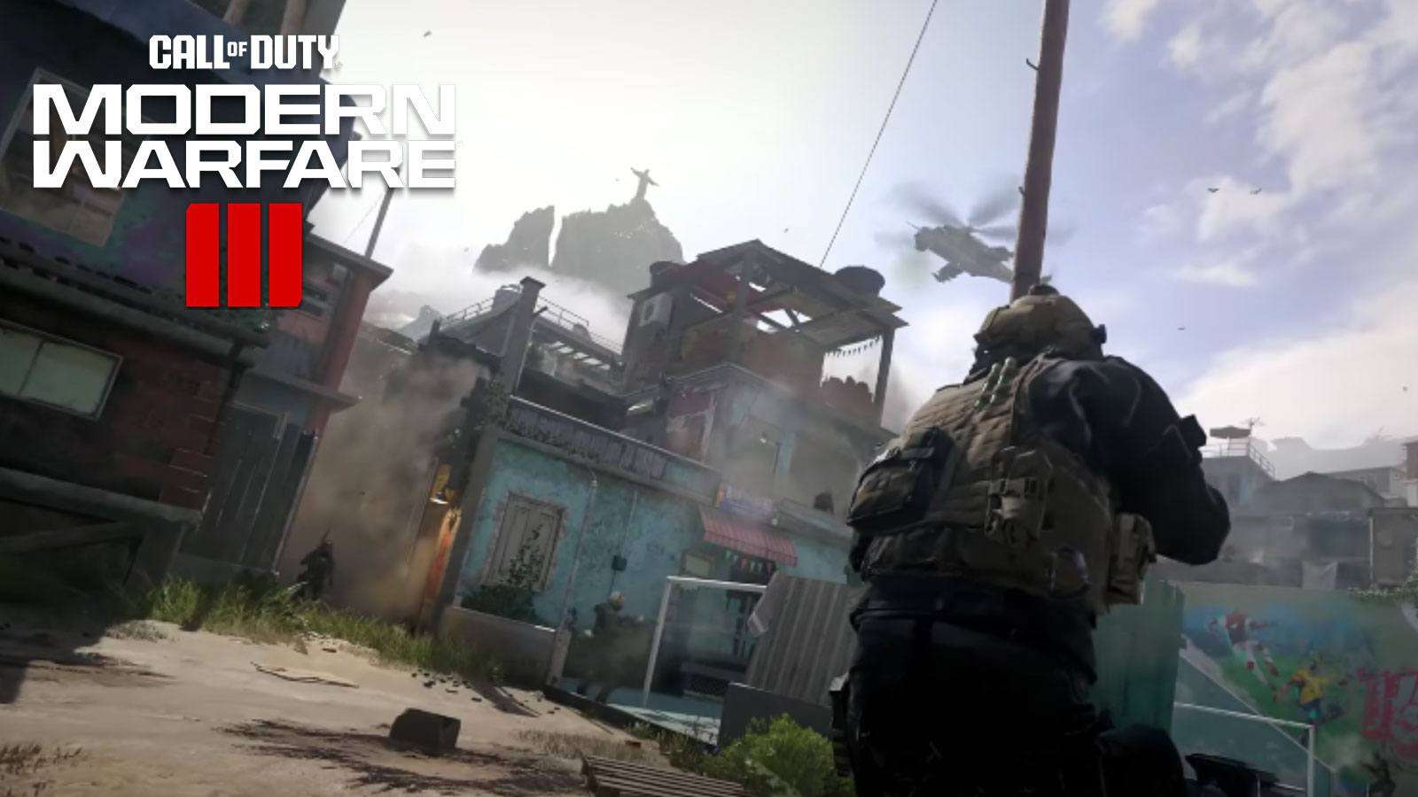 Un opérateur sur la carte Favela de Modern Warfare 3