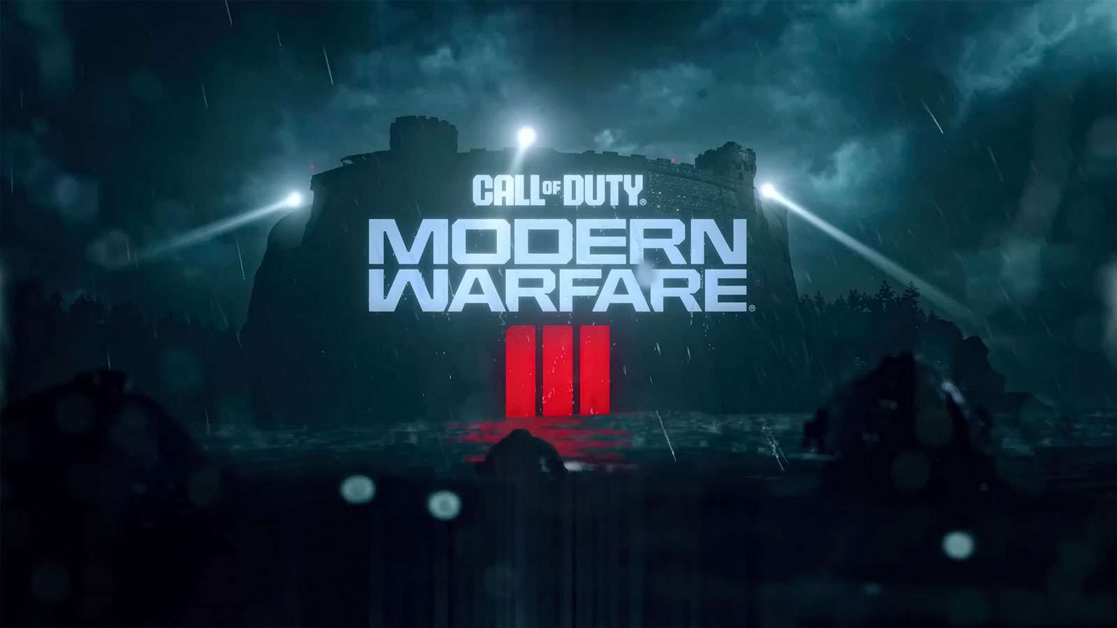 Le logo de Modern Warfare 3 sur un fond sombre