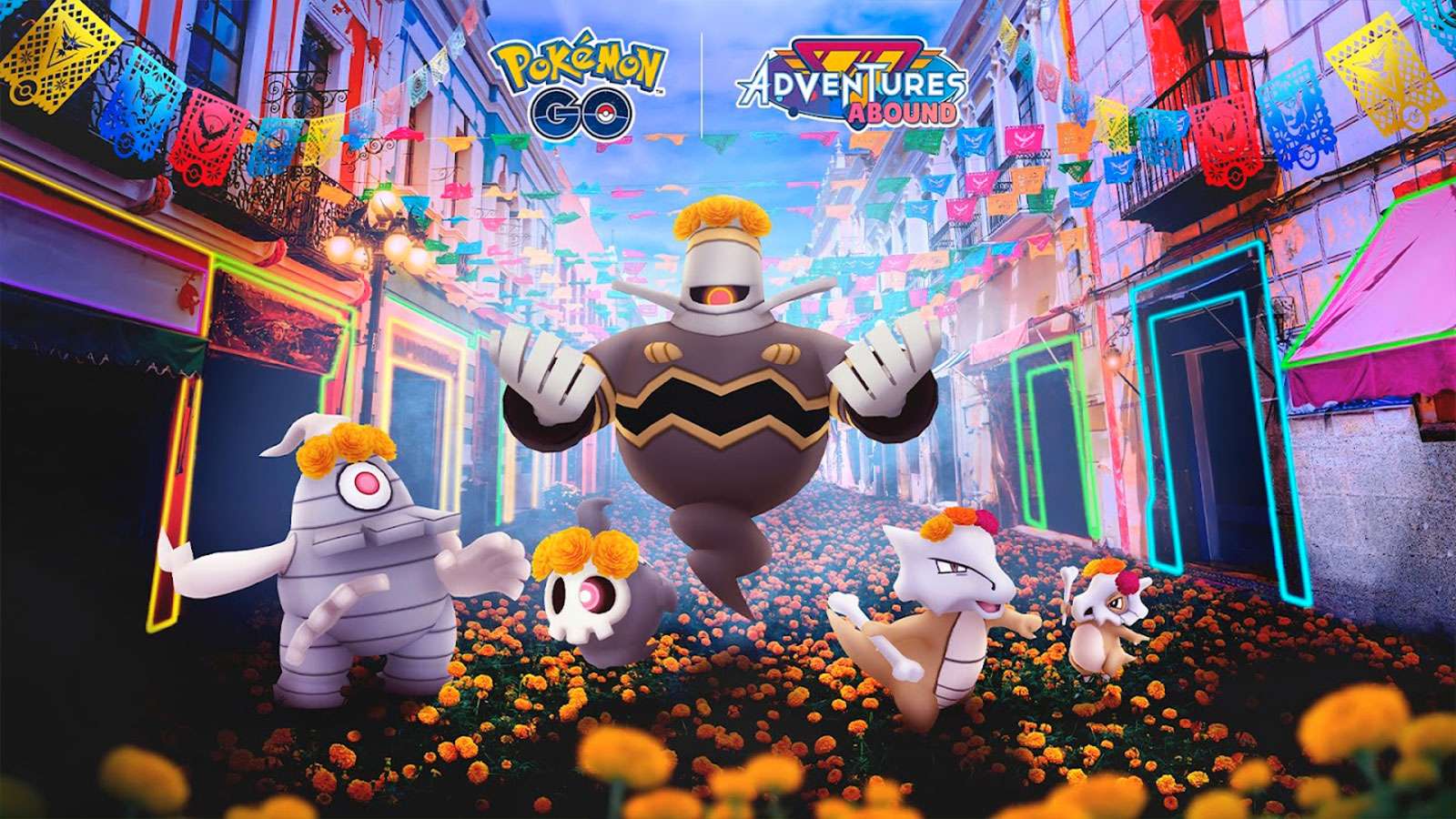 L'affiche promotionnelle de l'événement Dia de Muertos 2023 sur Pokémon Go