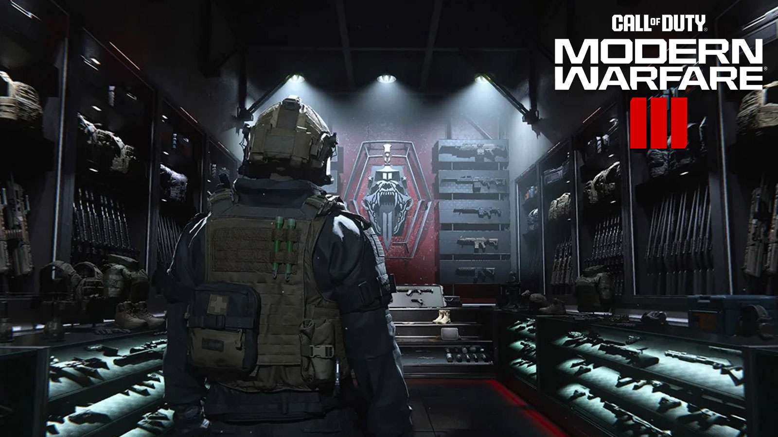 Personnage de Modern Warfare 3 devant l'armurerie