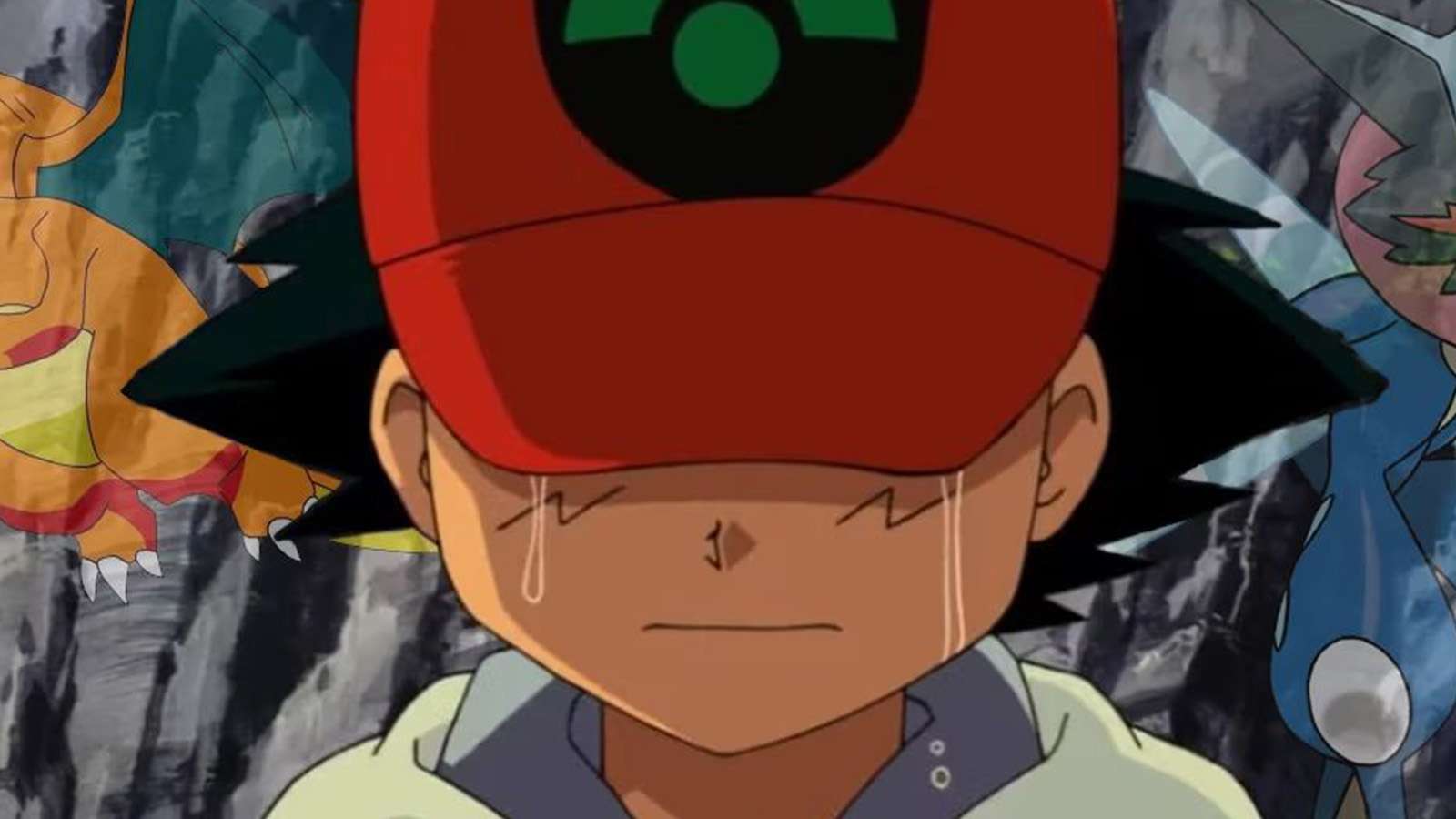 Sacha pleure dans Pokémon