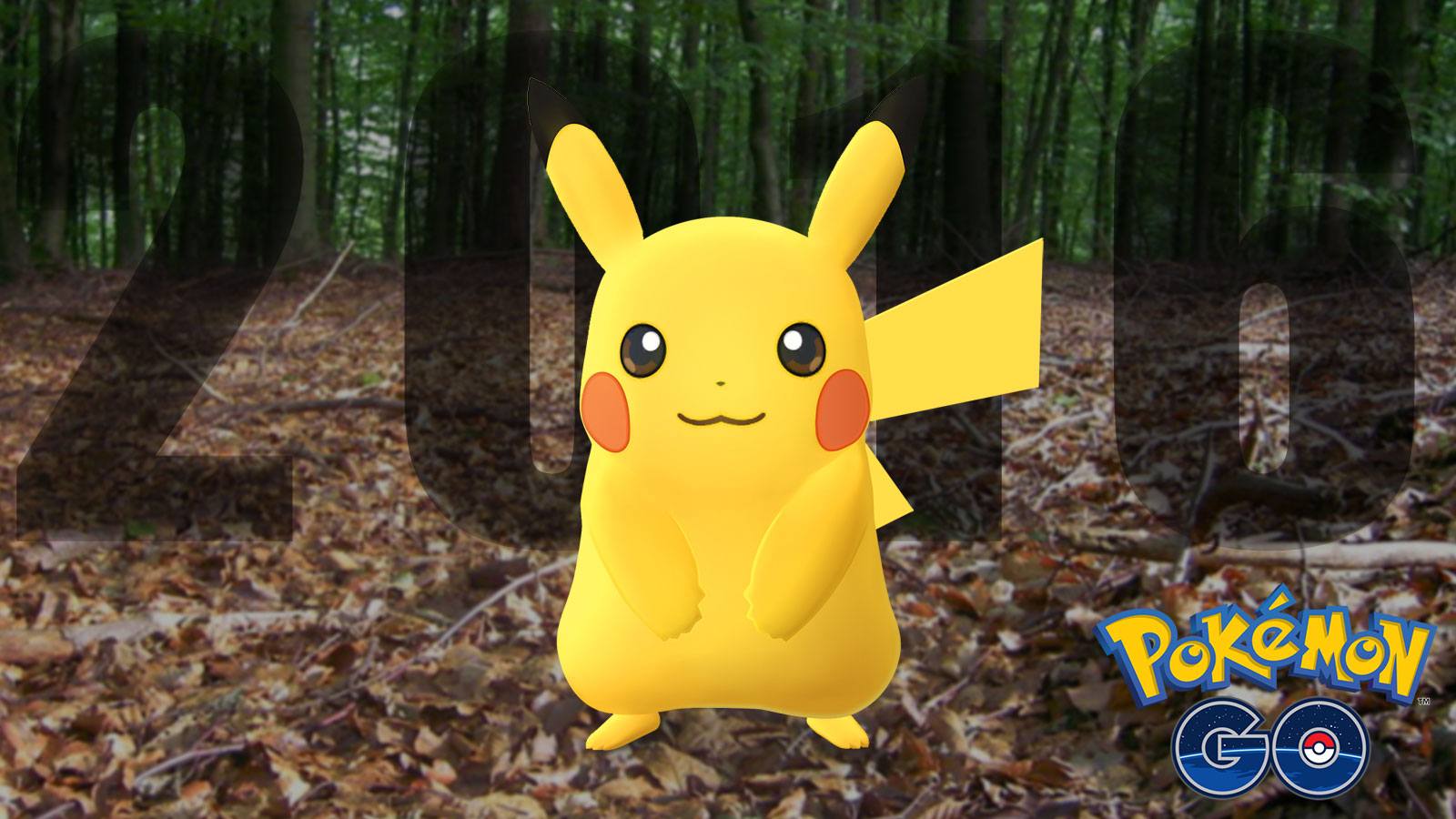 Un pikachu sauvage en pleine forêt dans Pokémon Go