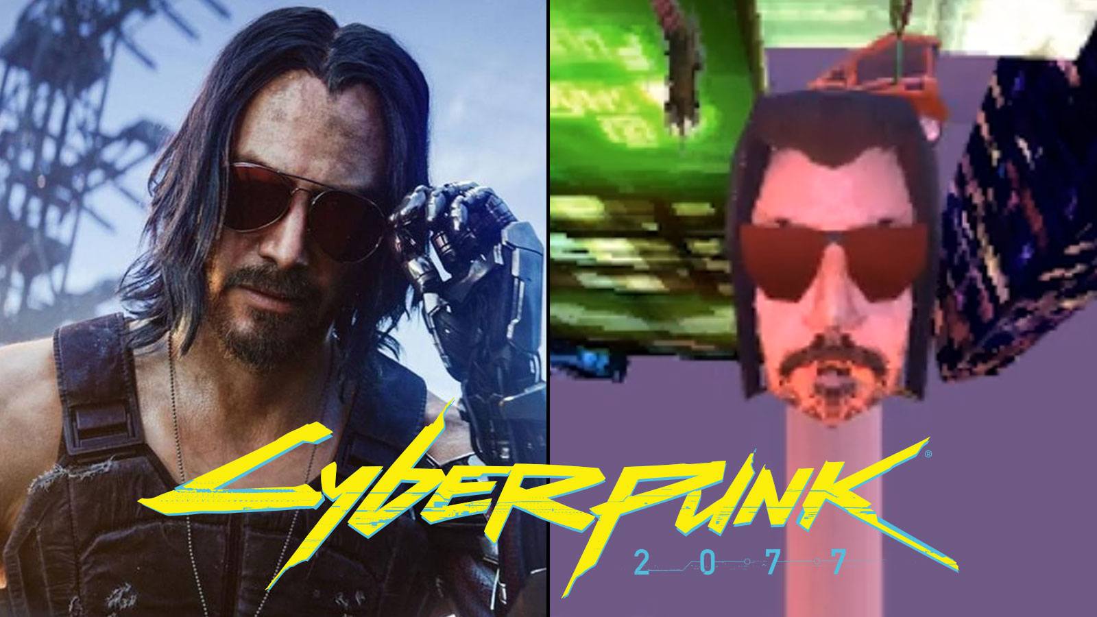 Version mème de Cyberpunk 2077 sur PS1