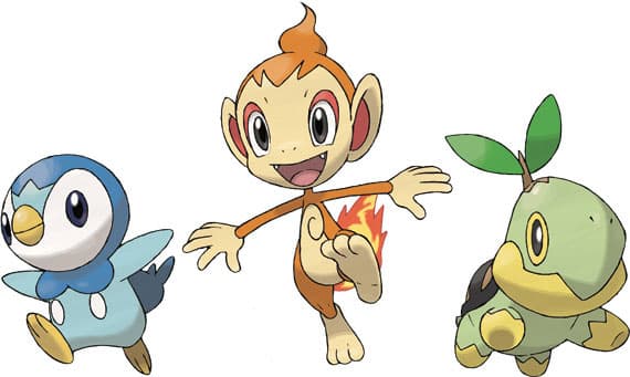 Starters de Pokémon DIamant et Perle