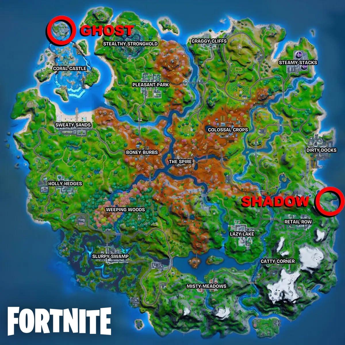 Emplacements GHOST et SHADOW Fortnite
