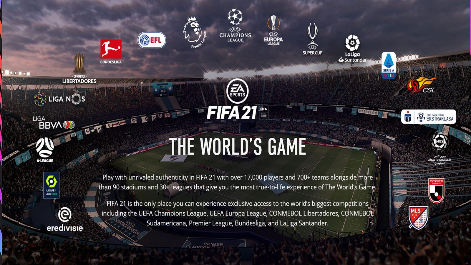Ligues déjà présentes sur FIFA 21