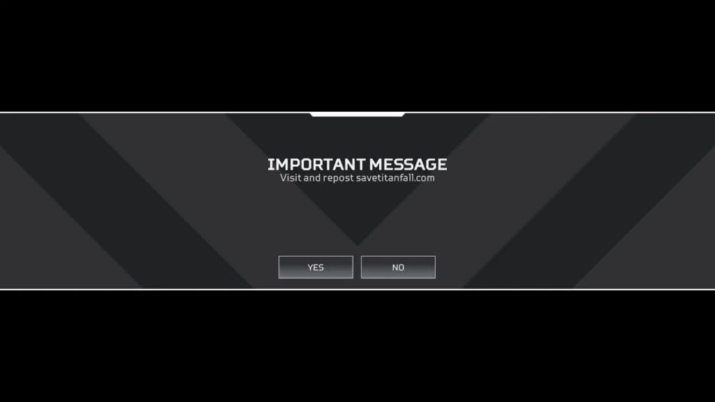 Message "sauver Titanfall"