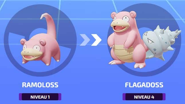 Ramoloss évolue en Flagadoss sur Pokémon Unite