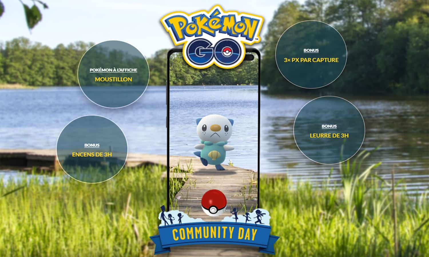 Moustillon Journée Communauté Pokémon Go attaques, bonus etc.