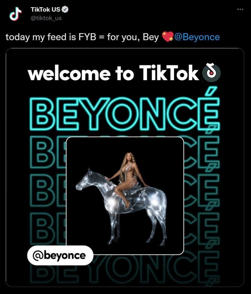 TikTok accueille l'arrivée de Beyoncé