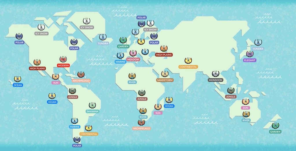 Carte des motifs Prismillon sur Pokémon Go