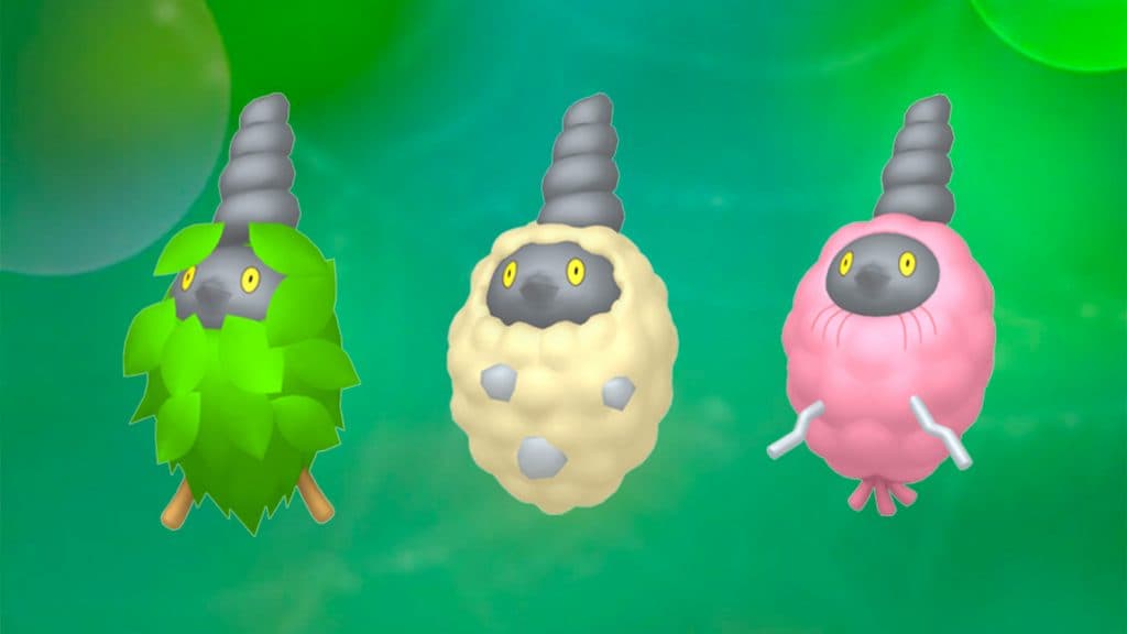 Les trois formes de Cheniti sur Pokémon Go