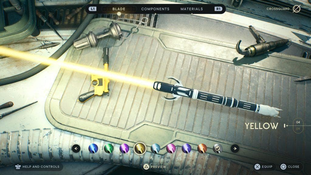 Sabre laser jaune dans Star Wars Jedi: Survivor