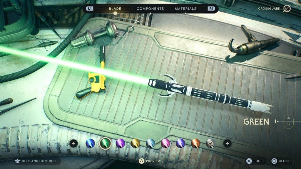 Sabre laser vert dans Star Wars Jedi: Survivor