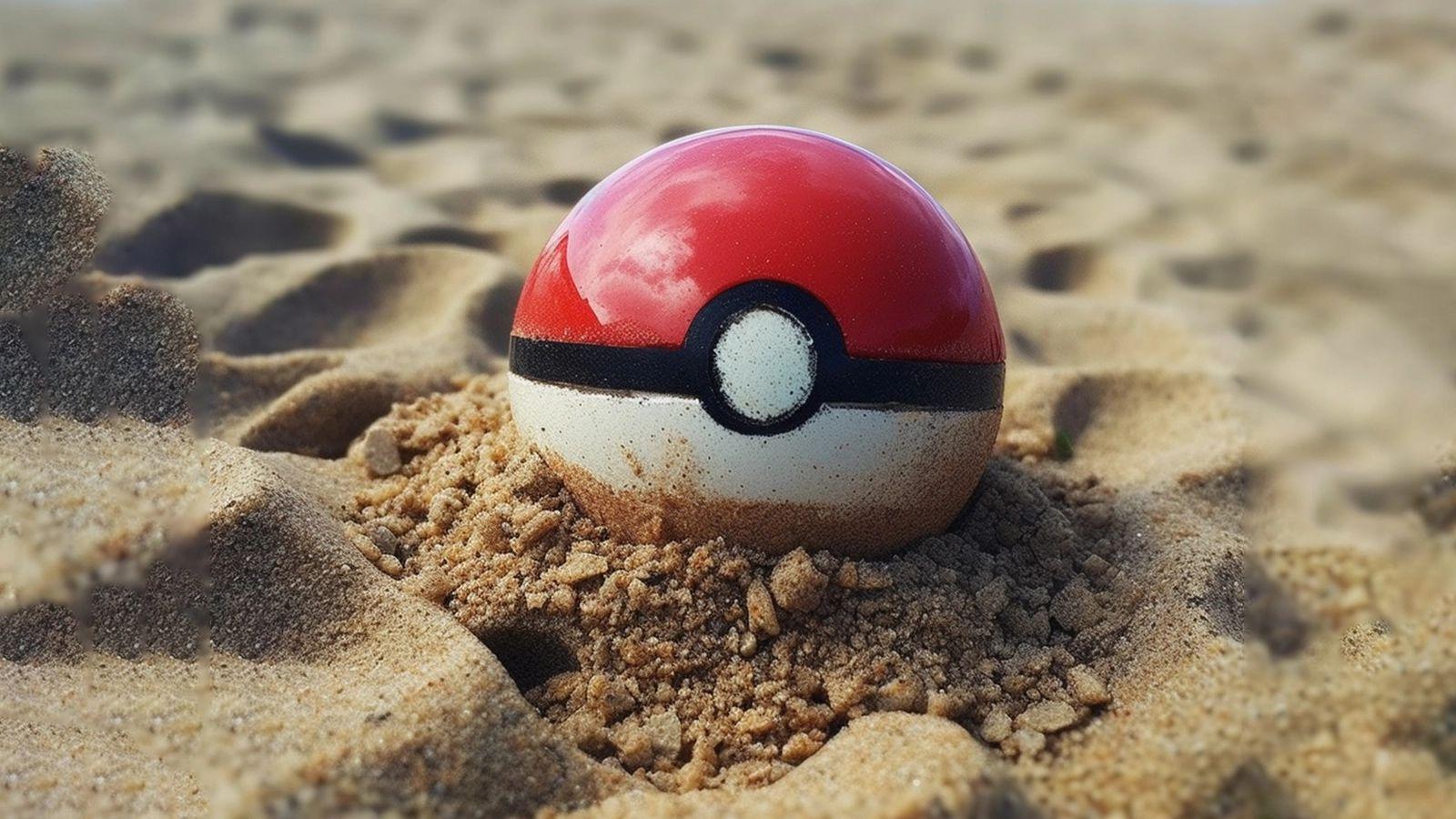 Poké Ball abandonnée dans le sable
