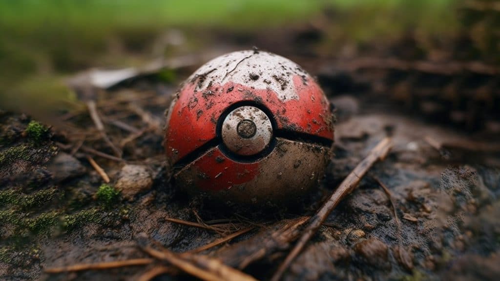 Poké Ball abandonnée dans la forêt
