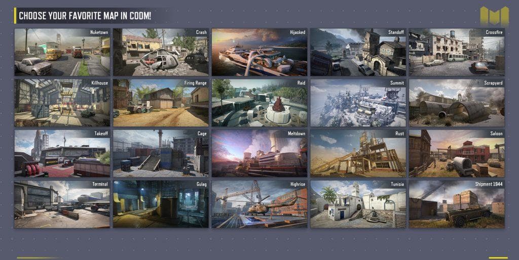 Cartes Call of Duty Mobile