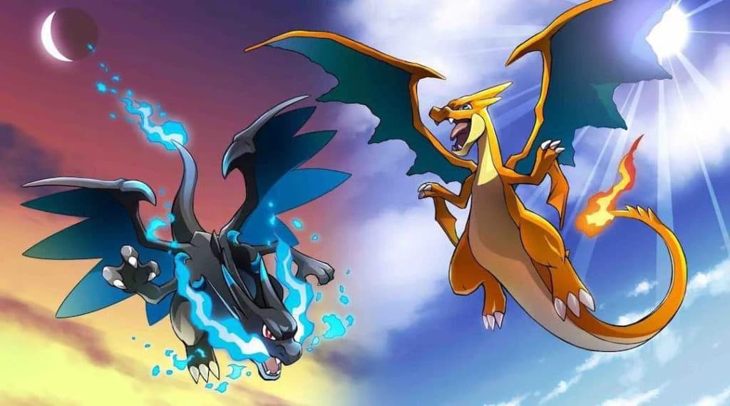 Les deux versions de Méga-Dracaufeu sur Pokémon.