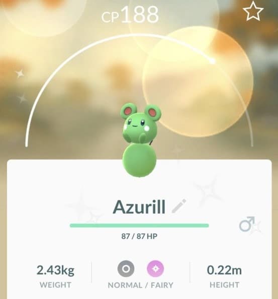 Azurill Shiny sur Pokémon Go