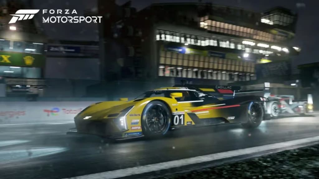 Une voiture s'élançant à grande vitesse dans Forza Motorsport