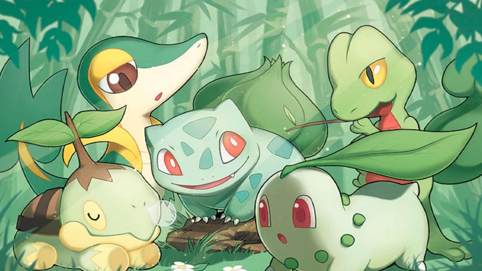 Les premiers Pokémon de départ de type Plante.