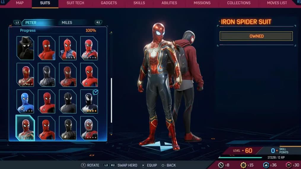 Tenue Iron Spider dans Marvel's Spider-Man 2