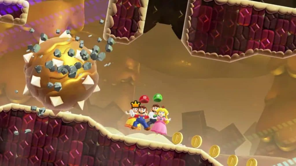 Mario, Luigi, Peach et Daisy dans Super Mario Bros. Wonder