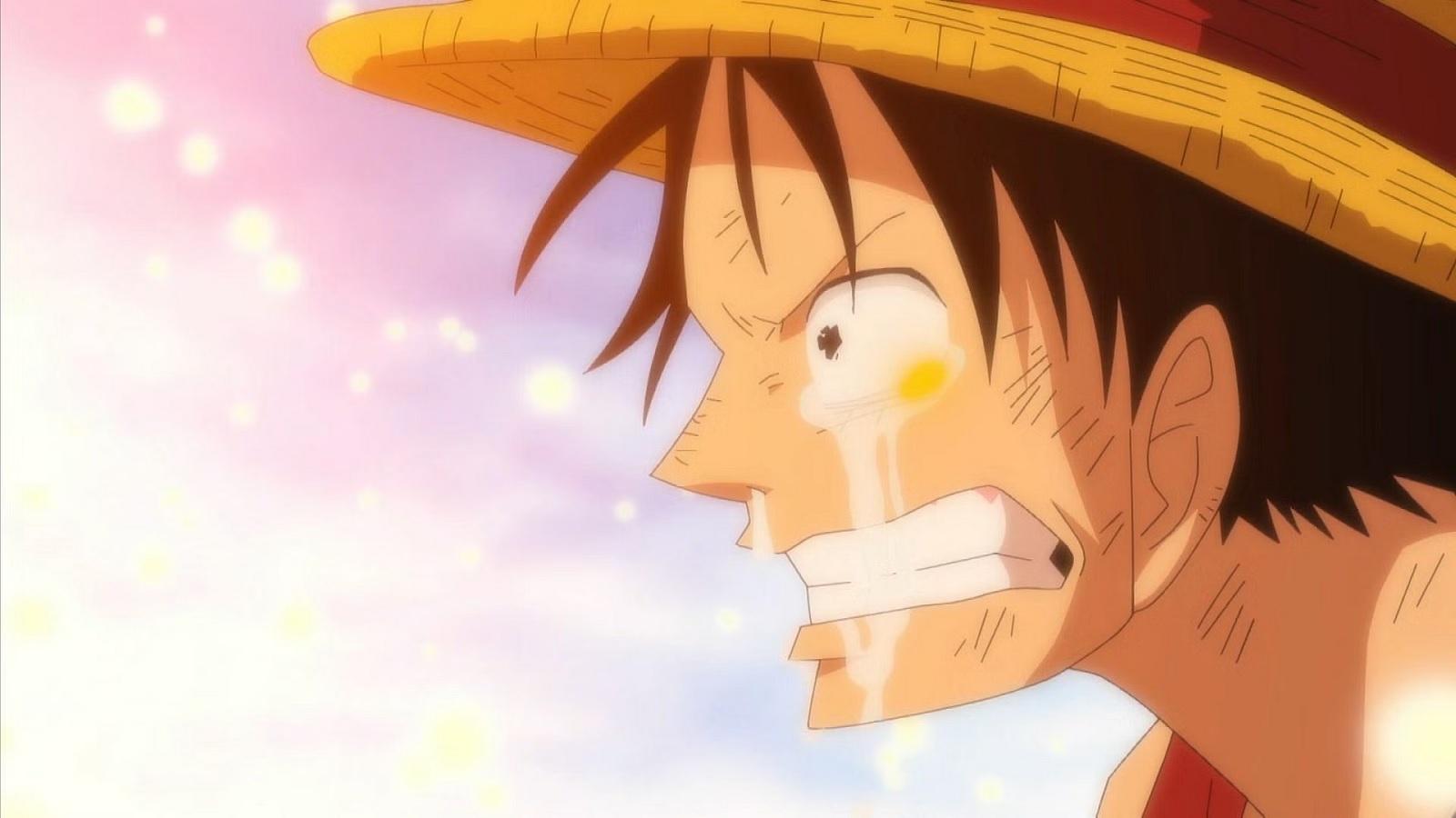 Luffy qui pleure dans One Piece