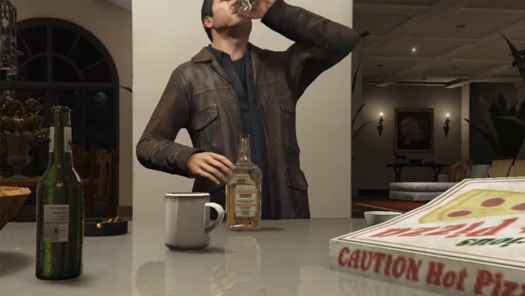 Personnage qui boit un verre dans GTA 5