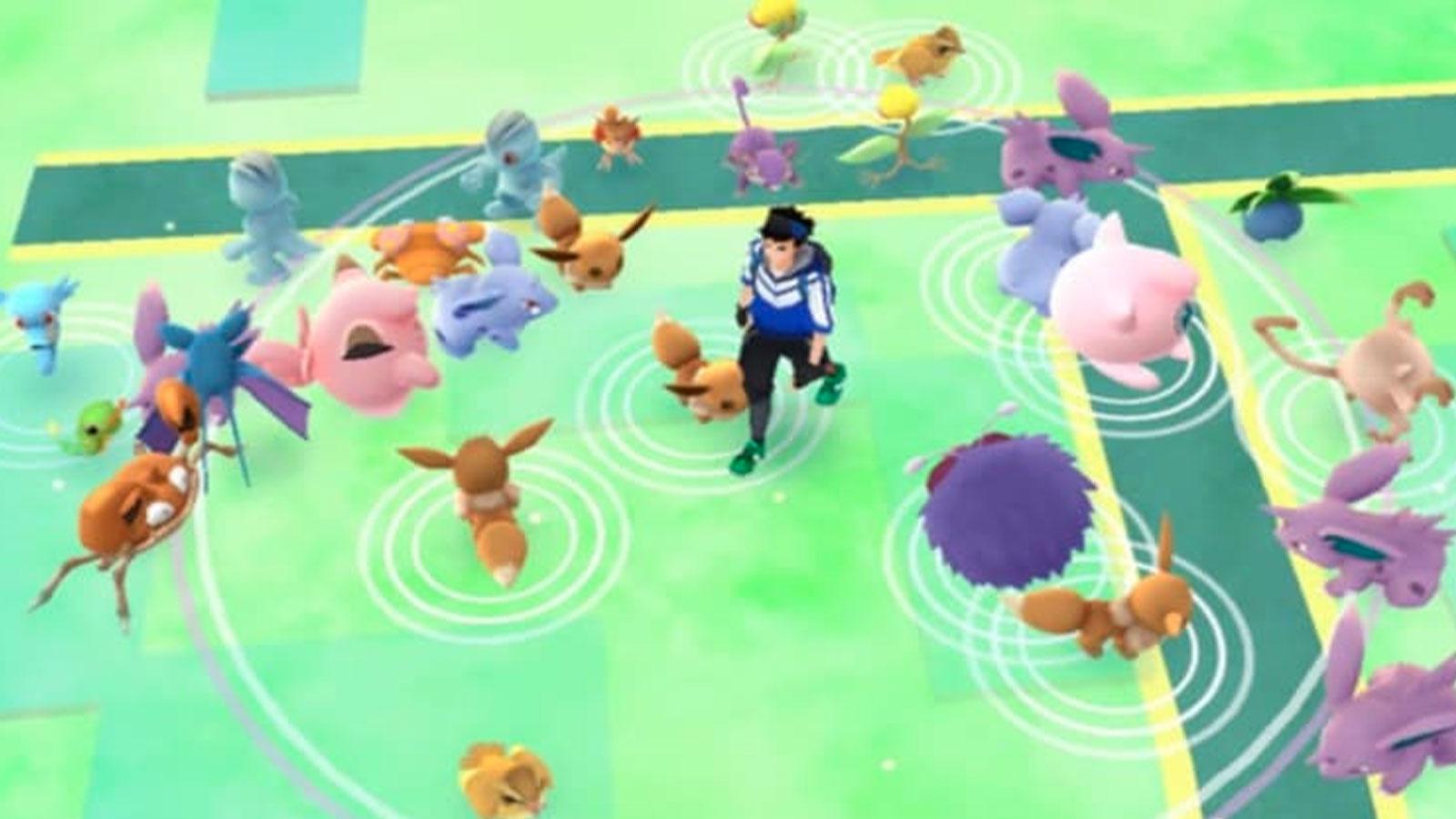 De nombreux Pokémon regroupés sur Pokémon Go
