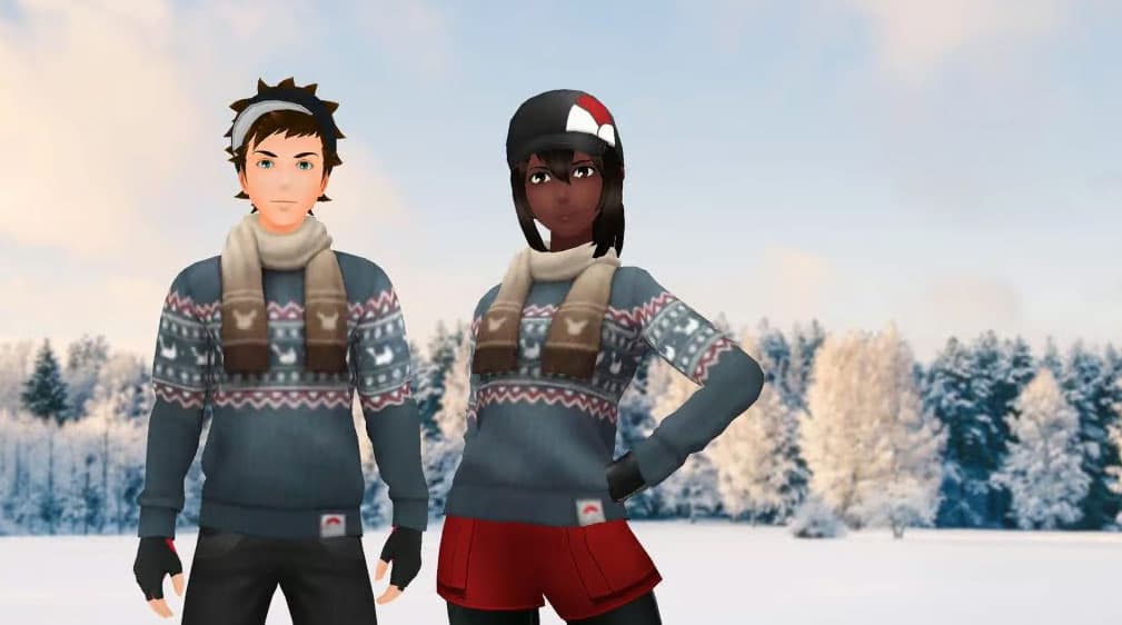 Objet d’avatar Pull de Noël avec écharpe Pokémon Go