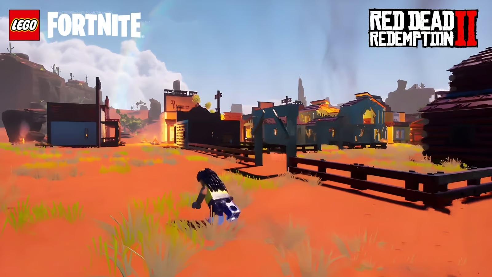 Ville Armadillo de Red Dead Redemption recréée dans LEGO Fortnite