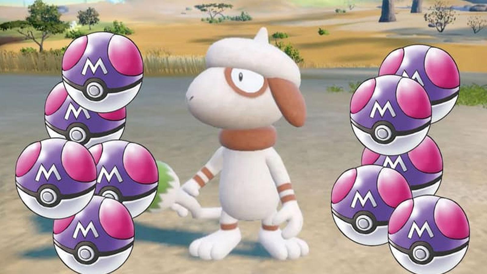 Queulorior entouré de Master Balls sur Pokémon Écarlate & Violet