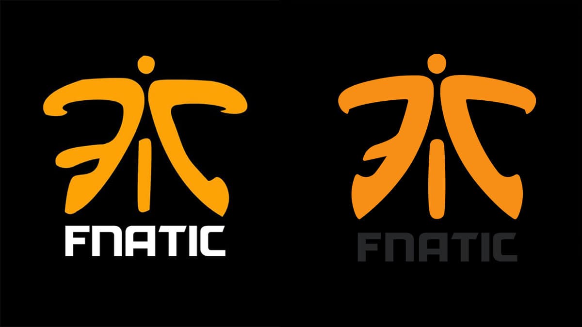 Comparaison de l'ancien et du nouveau logo de Fnatic
