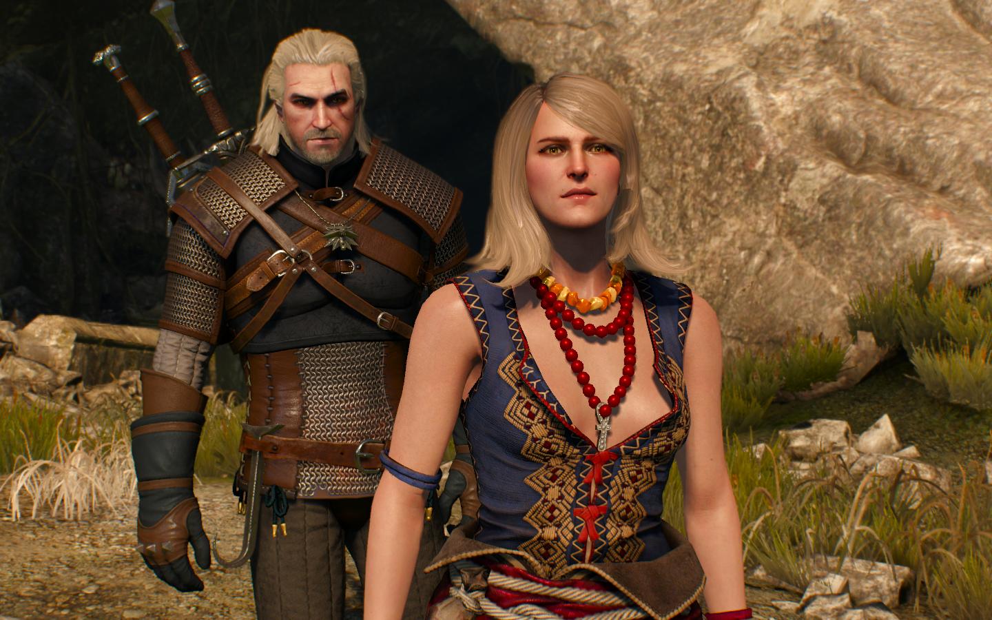 Geralt de Riv et Kiera Metz dans The Witcher 3 