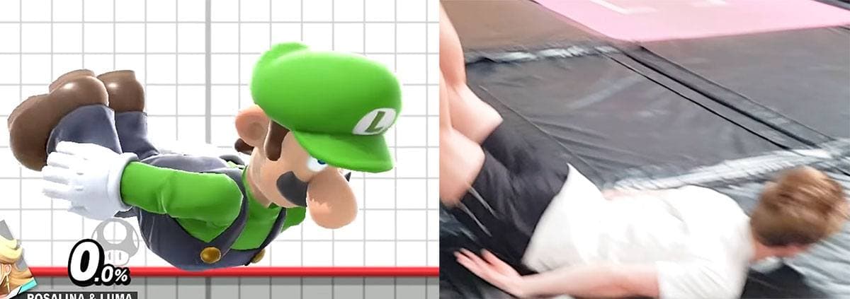 Le taunt de Luigi reproduit dans la réalité
