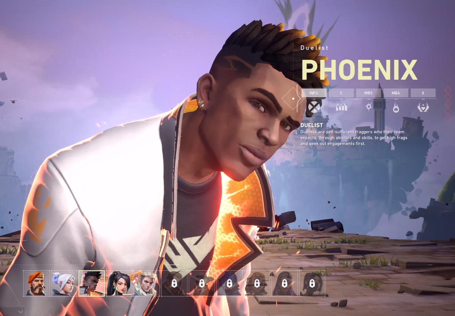 Valorant sélection personnage Phoenix Riot Games
