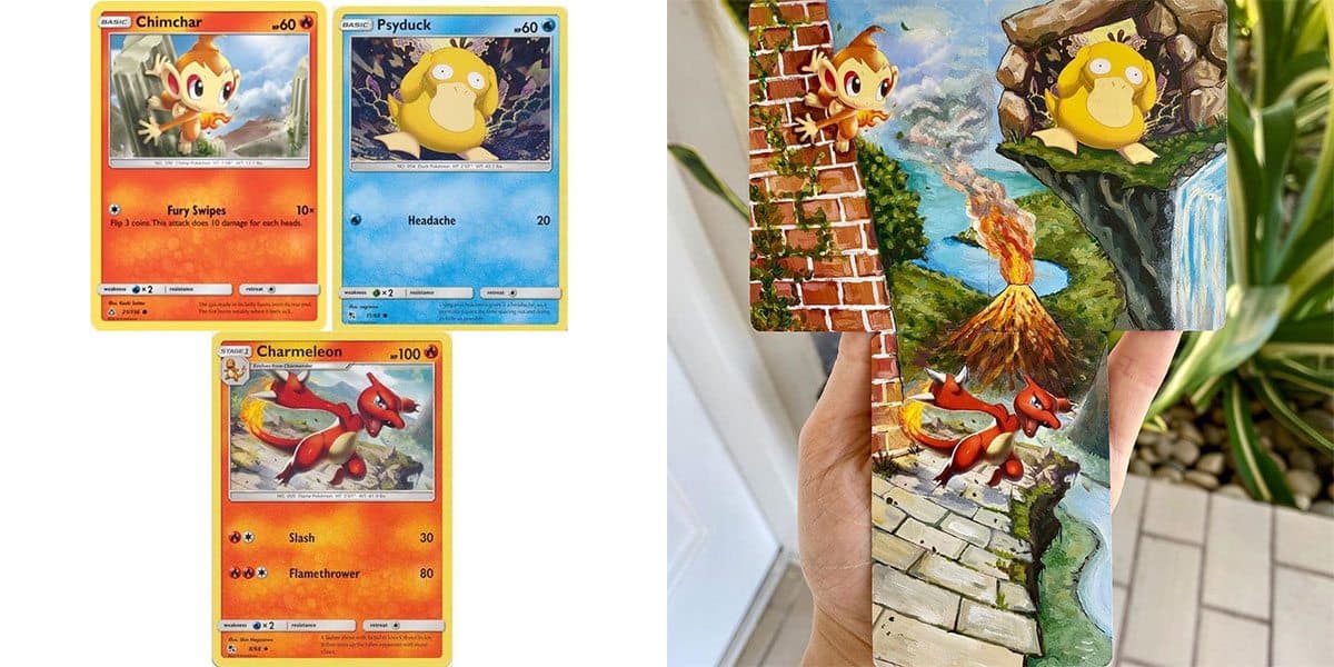 Peinture sur carte Pokémon