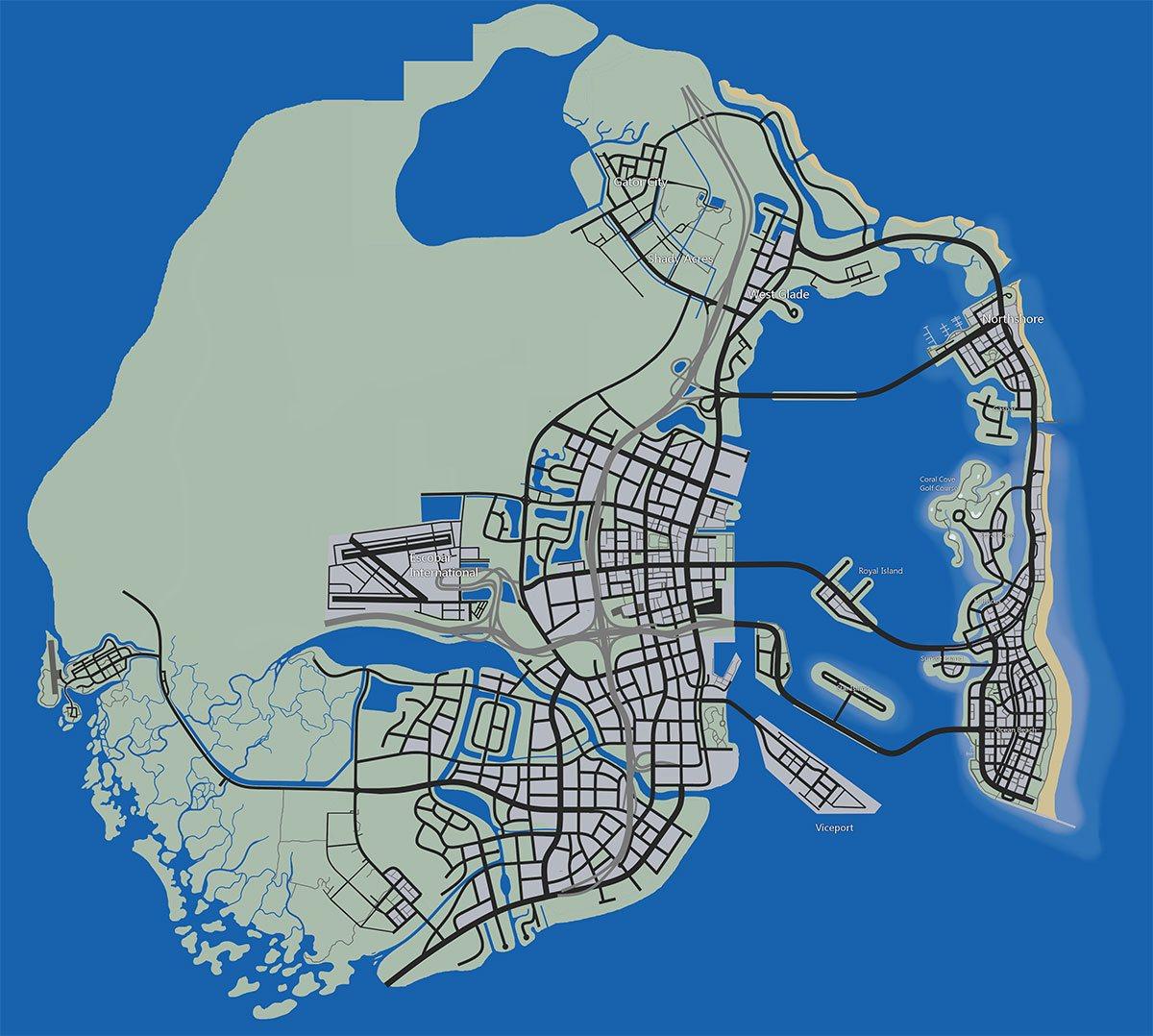 Le concept de map GTA 6 d'un fan
